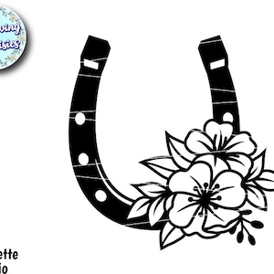 HORSESHOE SVG, Floral horseshoe, Flowers, Ranch, Horses, Horse riding, Svg files for cricut and silhouette, Paper cut template