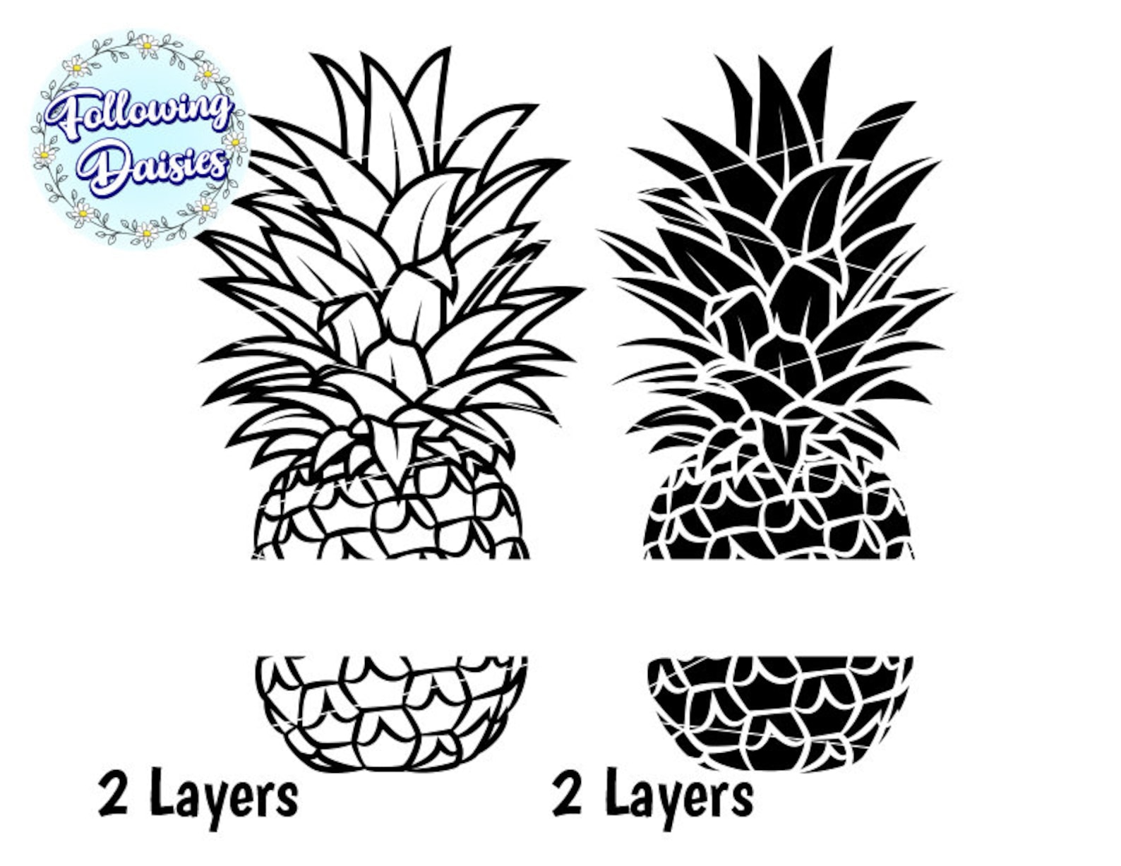 PIÑA SVG #2, Piña vectorial, Archivos svg para cricut y silhouette ...