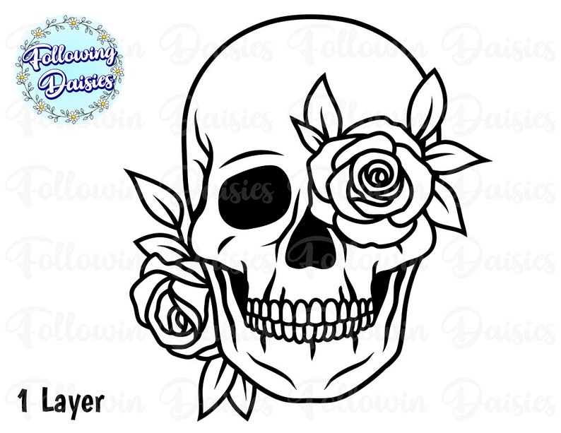 Download Floral Skull In Svg Sugar Skull Cut Files For Cricut And Silhouette Halloween Day Of The Dead Skeleton Roses Paper Cut Template Clip Art Art Collectibles