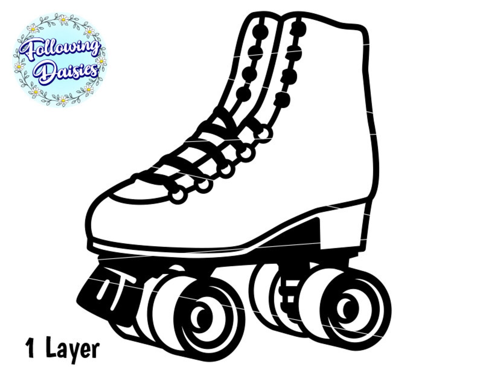 ROLLER SKATE SVG Roller skates decorated with flowers Skate Etsy
