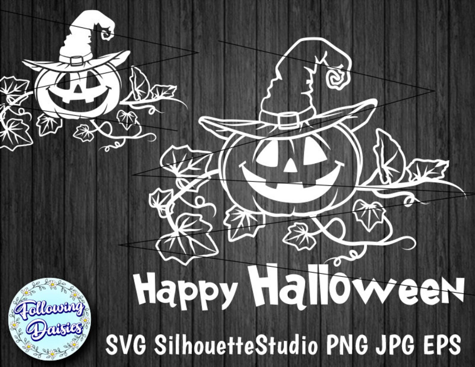 PUMPKIN With Witch Hat in SVG Format, Happy HALLOWEEN, Paper Cut ...