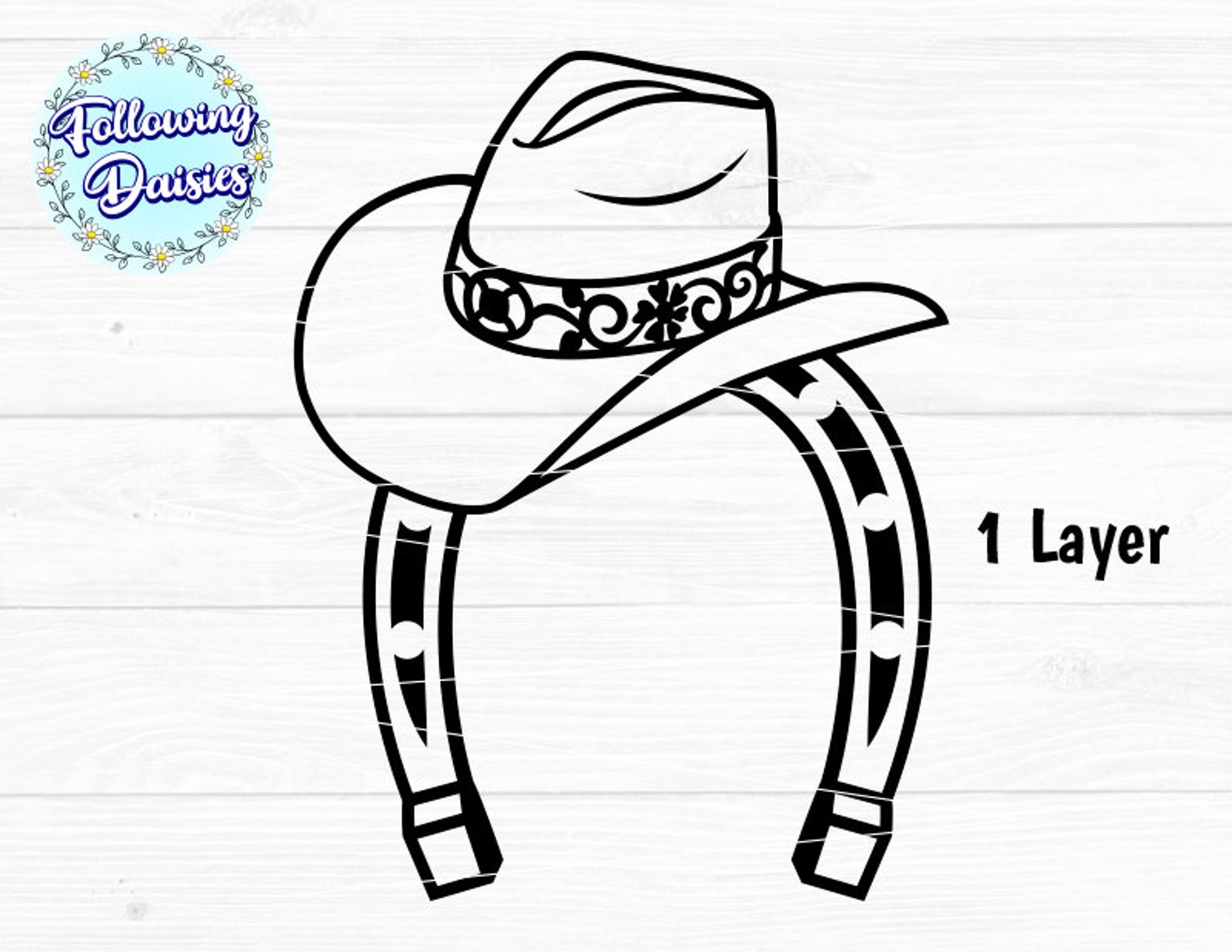 HORSESHOE MONOGRAM SVG Cowboy Hat Western Rodeo Ranch Etsy