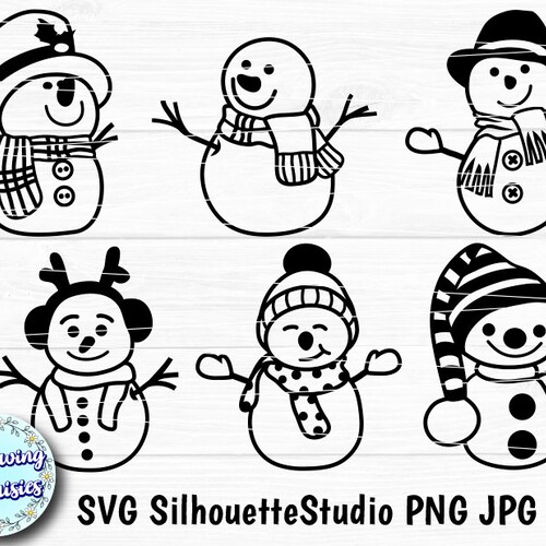 Snowman Outline SVG Cut File - Etsy UK