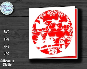CHRISTMAS CARD SVG, Merry Christmas, Card template, Christmas tree, Christmas greeting card, Cut files for cricut and Silhouette