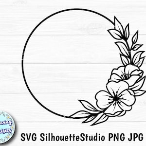 CORNICE FLOREALE in SVG, Corona floreale, Cornice monogramma, Cornice circolare, Clipart cornice, Modello di taglio della carta, File Svg per cricut e silhouette