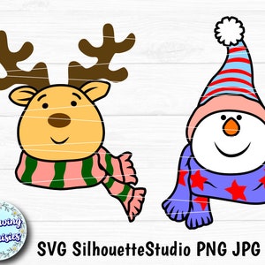 SNOWMAN and REINDEER  SVG, Christmas templates svg, Christmas decoration, Svg files for Cricut and Silhouette, Paper cut template