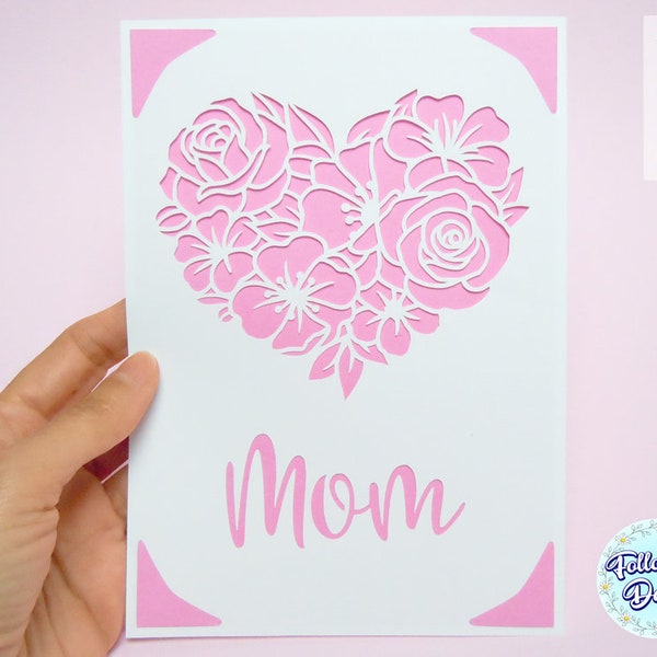 MOTHERS day CARD SVG, Happy Mothers day card svg, Cricut Mothers day card svg, Mom svg files, Svg files for cricut and silhouette