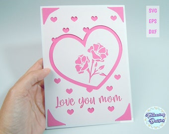 Bloem Moederdagkaart SVG: Cricut & Silhouette Cut-bestand