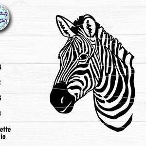 ZÈBRE en SVG, silhouette de zèbre, animaux, visage d'animal, nature, animaux de la forêt, modèle en papier découpé, fichiers Svg pour cricut et silhouette