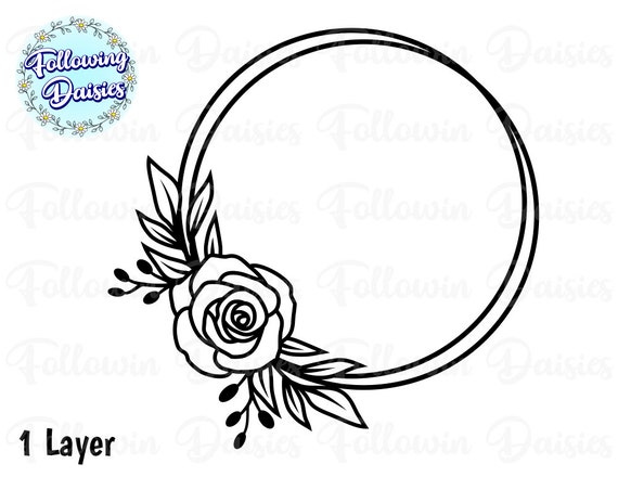 Floral Frame SVG, Flower Monogram frame, Floral Oval Frame cut File, Oval  Roses Frame, Floral Border, Wedding Sign, Roses svg