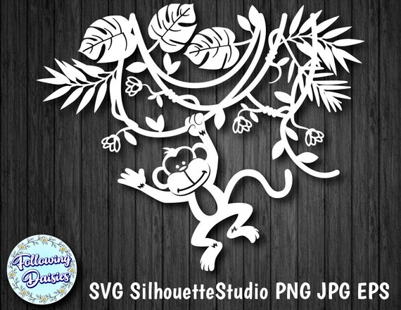 Download Svg Files For Cricut And Silhouette Monkey Svg Instant Download Cute Monkey Silhouette Paper Cut Template Personal And Commercial Use Clip Art Art Collectibles