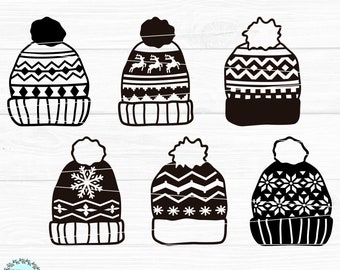 WINTER HATS SVG, Winter hat svg, Christmas ornamentes svg, Winter svg designs,  Winter svg files, Svg files for Cricut and Silhouette