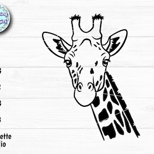 GIRAFFE in SVG, Giraffe silhouette, Animals, Animal face, Nature, Forest animals, Paper cut template, Svg files for cricut and silhouette