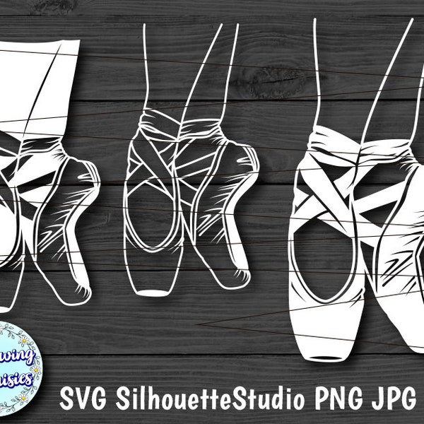 BALLET SVG, Ballet Shoes svg, Paper cut template, Ballet silhouette, Svg files for cricut and silhouette, Instant download