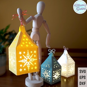 CHRISTMAS LANTERN SVG template, Cricut & Silhouette Cut File