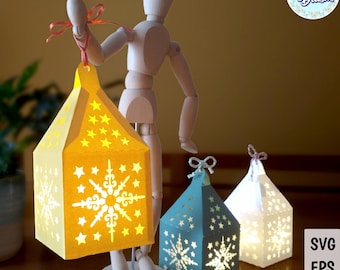 CHRISTMAS LANTERN SVG template, Cricut & Silhouette Cut File