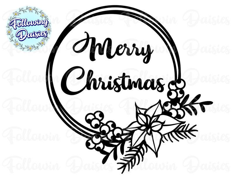 Download CHRISTMAS WREATH in SVG Monogram Christmas templates | Etsy