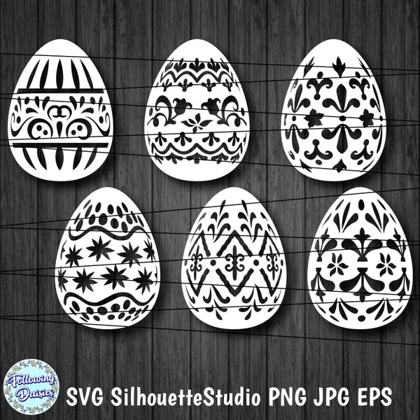 EASTER EGGS in SVG, Floral Easter eggs, Easter decorarions, Svg files for cricut and silhouette, Paper cut template