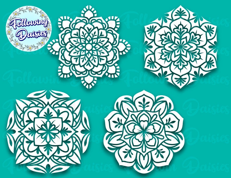 Download Instant Download Mandalas In Svg Format Pack 2 Paper Cut Template Svg Files For Cricut And Silhouette Mandala Silhouette Mandala Vector Clip Art Art Collectibles