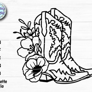 COWBOY STIEFEL SVG, Cowgirl Stiefel svg-Datei, Western svg, Rodeo svg, Ranch svg, Cowgirl svg, svg-Dateien für Cricut und Silhouette