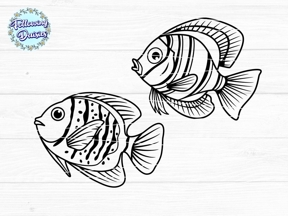 FISH SVG, Tropical Fish Svg, Sea Animals Svg, Ocean Svg, Under the Sea ...