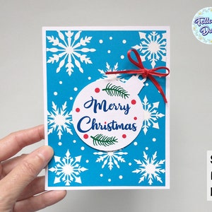 CARTE DE NOL SVG, joyeux Noël, modèle de carte, carte de Noël pour cricut, carte de voeux de Noël, fichiers de coupe pour cricut et Silhouette