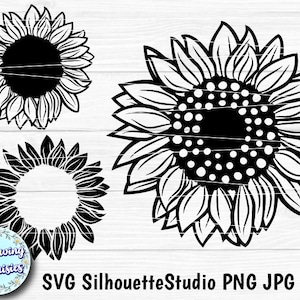 SUNFLOWER SVG, Sunflower decorations, Paper cut template, Cut files for cricut and Silhouette, Instant Download, Personal & Commercial use