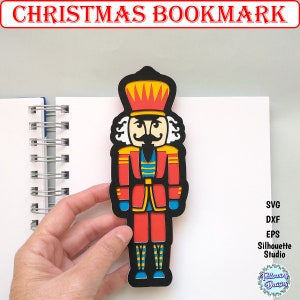 MARCADOR DE NATAL SVG, Quebra-nozes svg, Natal svg, marcador Cricut svg, modelo svg de marcador, arquivos de corte para cricut e silhueta