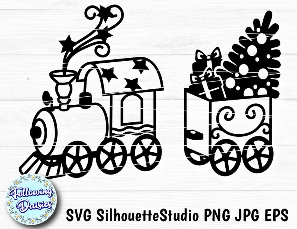 CHRISTMAS TRAIN in SVG Kids Gifts Christmas Templates Etsy