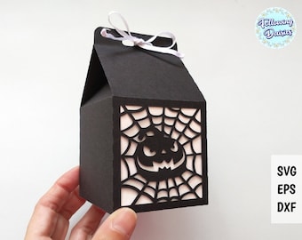 HALLOWEEN BOX SVG, Halloween Treat box svg, Halloween candy box svg, Box svg template, Box svg cricut, Cut files for cricut and Silhouette