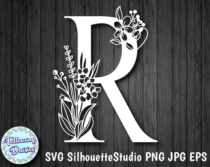 Floral Alphabet Svg, Floral Letter R Svg, Floral Alphabet R Svg ...