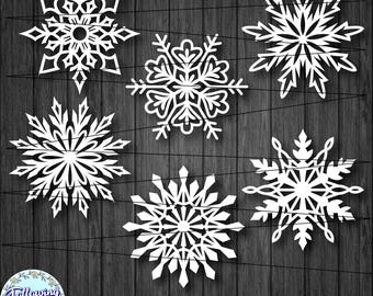 SNÖFLINGOR i SVG, julmallar, juldekorationer, vinter, Svg-filer för Cricut och Silhouette, pappersklippsmall