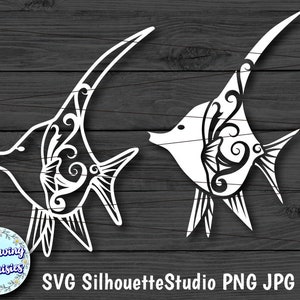 VIS in SVG, vissilhouet, SVG-bestanden voor Cricut en silhouet, papier gesneden sjabloon, Instant download