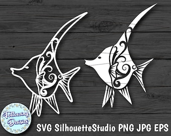 FISH in SVG, Fish silhouette, svg files for Cricut and Silhouette, Paper cut template, Instant download