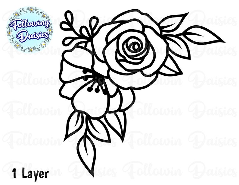 Download Art Collectibles Clip Art Flowers In Svg Floral Decoration Cut Files For Cricut And Silhouette Floral Border Paper Cut Template Flower Corner Flowers Bouquets