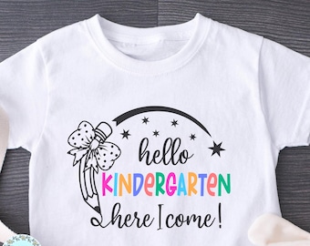 Kindergarten SVG: Back to School Girl T-Shirt Design (Digital Download)