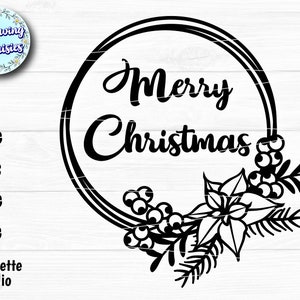 CHRISTMAS WREATH in SVG, Monogram, Christmas templates, Christmas decoration, Svg files for Cricut and Silhouette, Paper cut template