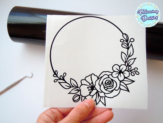 Spring Floral Circle Stencil Design - 2 Sizes - SVG FILE ONLY