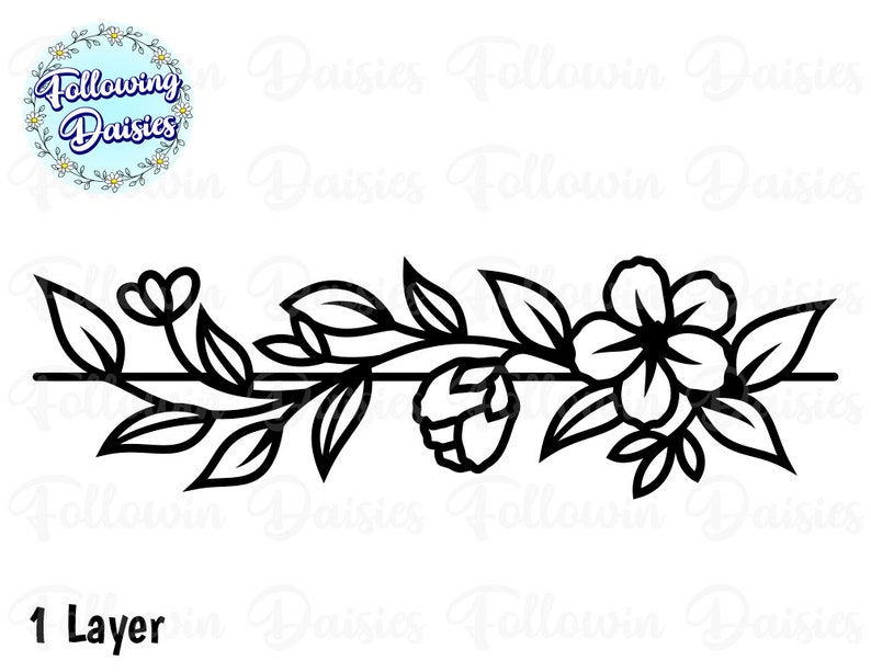 FLOWER BORDER in SVG Flowers Split monogram Floral | Etsy