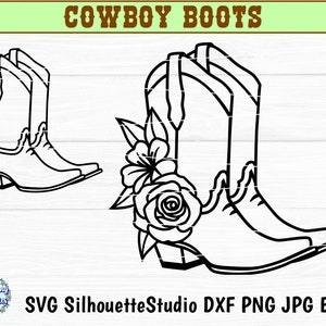 BOTAS de VAQUERO en SVG, Botas de vaquero florales svg, Western, Rodeo, Rancho, Vaquera, Archivos svg para Cricut y Silhouette
