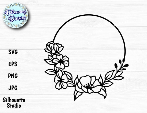 Premium Vector  Floral monogram in form round frame rose flower wreath  silhouette svg frame names at wedding