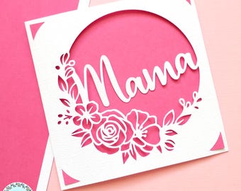 BIGLIETTO FESTA DELLA MAMMA svg, Felice festa della mamma svg, Mamma svg con fiori, Mamá svg, File svg per la festa della mamma, File Svg per cricut e silhouette