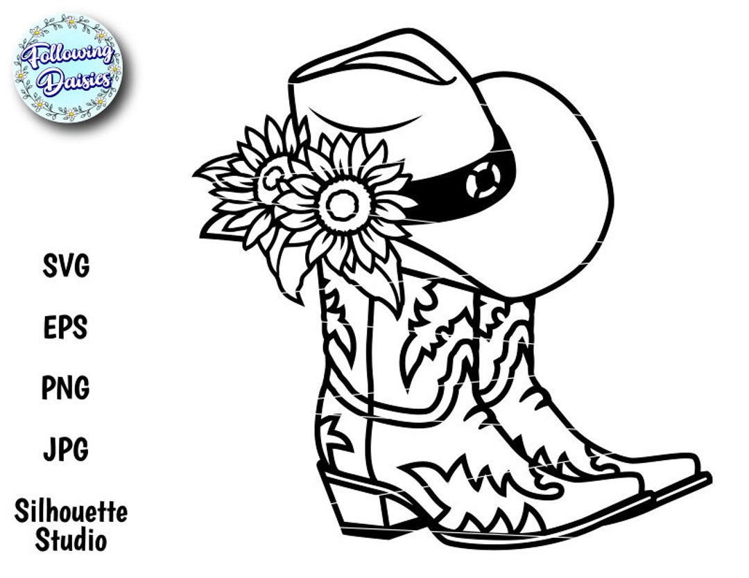 Cowboy Hat And Boots Coloring Page