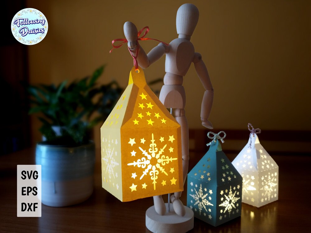 CHRISTMAS LANTERN SVG template, Cricut & Silhouette Cut File