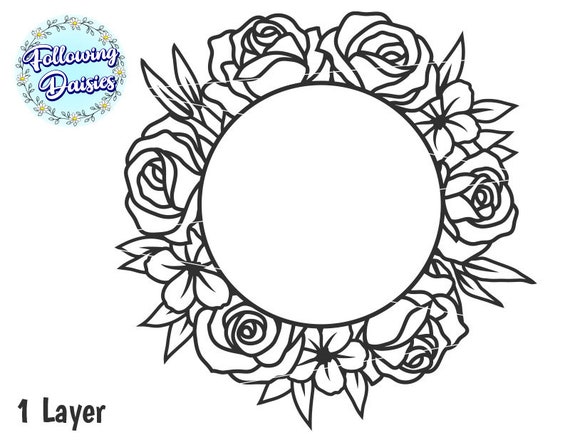 Floral Wreath SVG, Roses, Floral Frame Graphic by wanchana365 · Creative  Fabrica