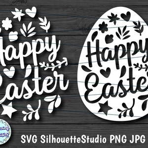 EASTER EGG em SVG, ovo de Páscoa floral, decoração de Páscoa, feliz Páscoa, arquivos Svg para cricut e silhueta, modelo de corte de papel