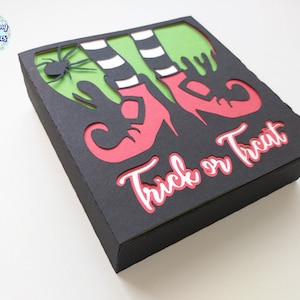 CAJA de HALLOWEEN SVG, Truco o trato svg, Caja de trato Halloween, Caja para caramelos svg,  Archivos de corte para cricut y silhouette