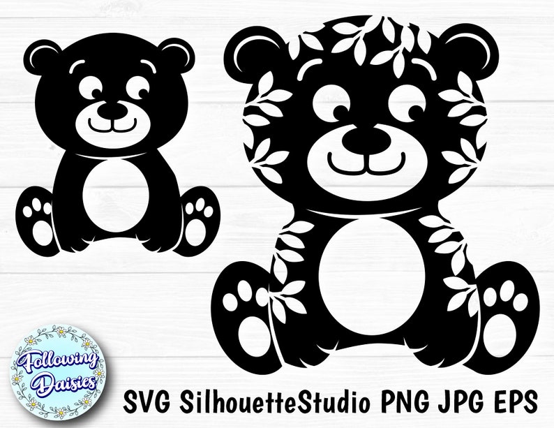 TEDDY BEAR in SVG Format Kids Svg Cute Bears Silhouettes | Etsy