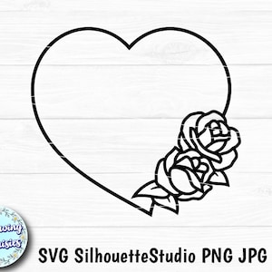 FLEUR COEUR SVG, fleurs, amour, Saint-Valentin, coeur floral, modèle en papier découpé, fichiers Svg pour cricut et silhouette