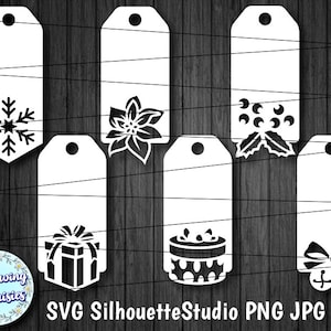 ÉTIQUETTES CADEAUX au format SVG No2, étiquettes de Noël, Noël, décoration de Noël, fichiers Svg pour Cricut et Silhouette, modèle découpé en papier